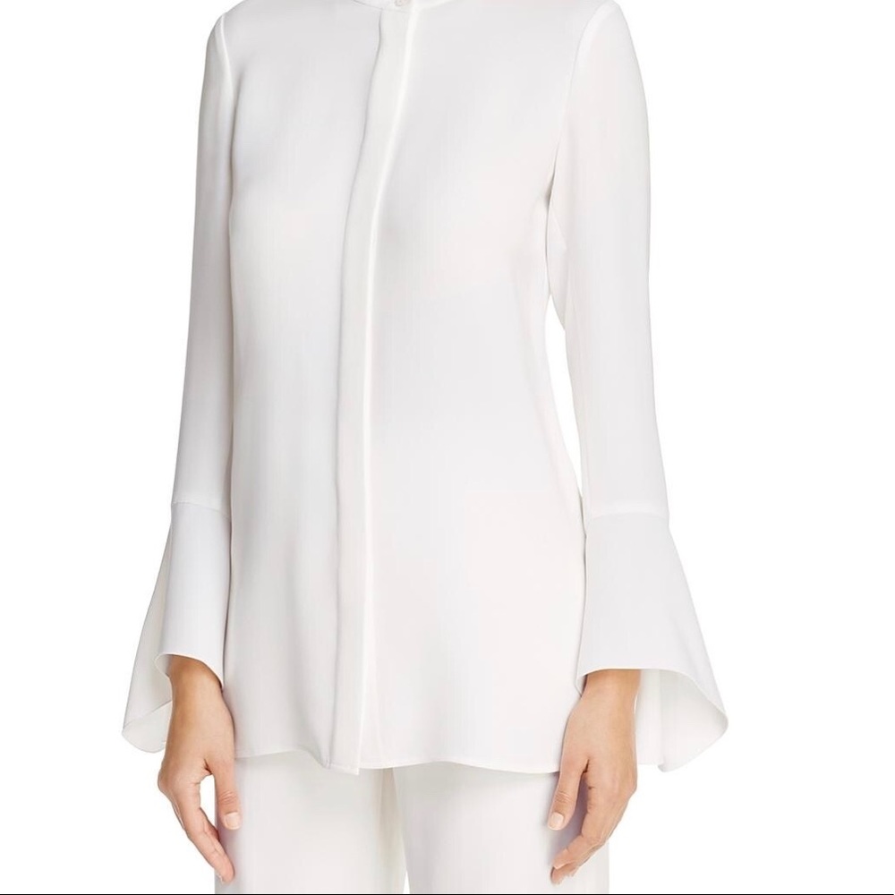 LAFAYETTE 148 Cream Long Sleeve Blouse